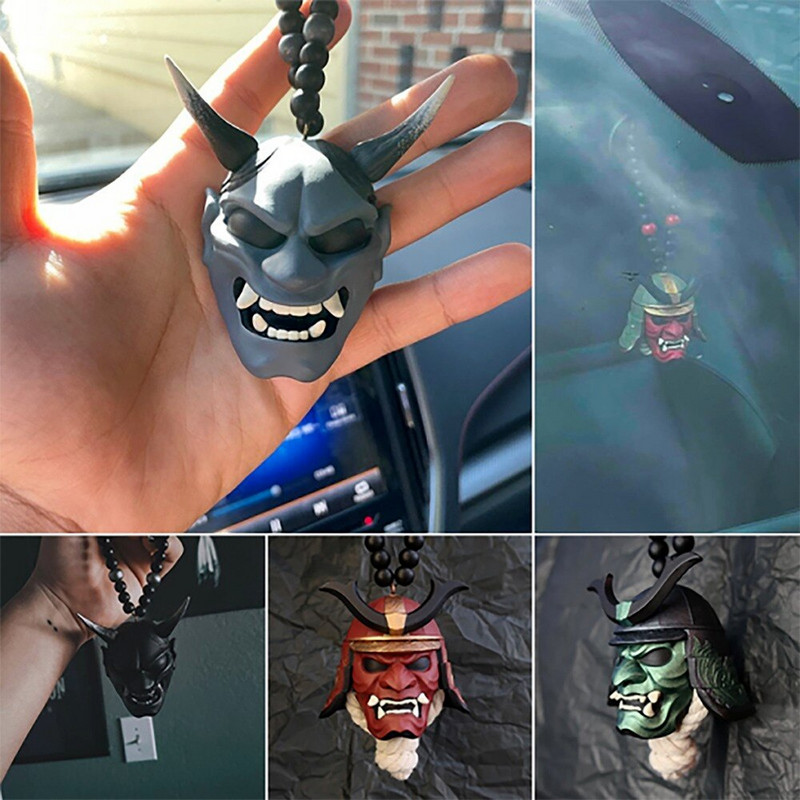 Cască Samurai Kabuto Hannya Japanese Oni - Oglinda retrovizoare pentru mașină Charm Accesorii pentru mașină Oglinda retrovizoare pandantiv Decorare mașină