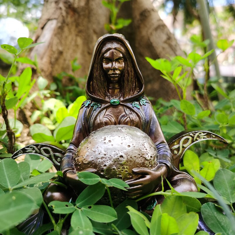 Földanya szobor Gaia Tündér dekoratív Buddha szobor Figura Istennő Gyógyító Csakra Meditáció Mitikus Otthoni dekoráció