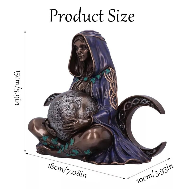 Földanya szobor Gaia Tündér dekoratív Buddha szobor Figura Istennő Gyógyító Csakra Meditáció Mitikus Otthoni dekoráció