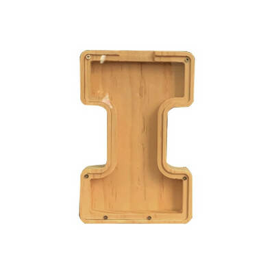 26 raidžių medinė kiaulytė su vardiniu lipduku suasmeninta permatoma stiklinė pinigų dėžutė vaikams dovanų namų puošmena