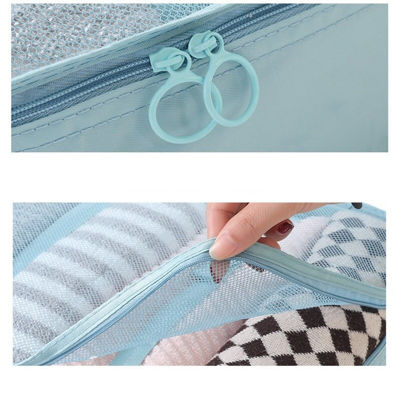 8/6 gab. Komplekts Ceļojumu organizators Uzglabāšanas somas Čemodāns Iepakošanas komplekts Uzglabāšanas somas Pārnēsājamas Bagāžas Organizators Apģērbi Apavi Sakārtots Maciņš