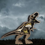 Dinoszaurusz Tyrannosaurus Triceratops Dekoráció Kézműves fa üreges kreatív LED-es asztali díszek Karácsonyi lakberendezés