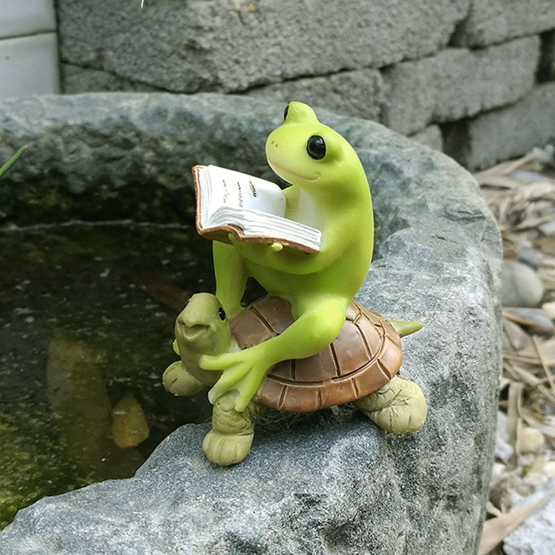 Mindennapi kollekció Állat Béka Tündér Kert Figurák Miniatűr Táj Lakberendezési Kiegészítők Születésnapi ajándék Emléktárgyak