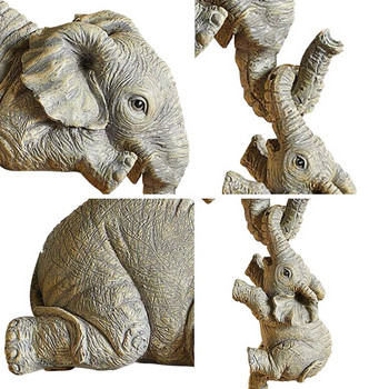 3 κομμάτια μάνα ελέφαντα κρεμασμένα 2 μωρά kawaii τυχερή διακόσμηση αγαλματίδια ειδώλια χειροτεχνία από ρητίνη διακοσμητικά σαλονιού σπιτιού