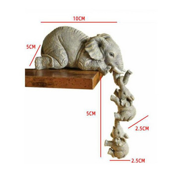 3 парчета майка слон, висящи 2 бебета kawaii lucky decoration статуя, фигурки, смола, занаяти, домашни декорации за хол