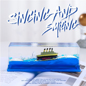 Titanic Table Cruise Ship Fluid Drift Palack Dekoráció Születésnapi Karácsonyi Ajándék Mini Dekompressziós Otthoni Nappali Dekorációs Hajó