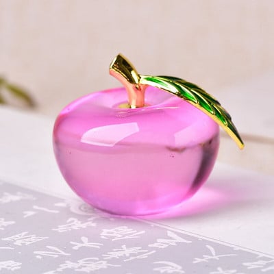 Obuolių papuošalai Spalvota Glazūra Dekoracija Stiklas Namų Dekoracija Krištolinis Kvarcas Purpurinė raudona Rožinė Geltona Liūtumo Dovanų Suvenyras