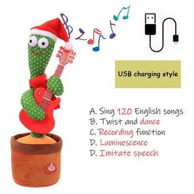 2023. aasta jõulud tantsiv kaktus Electron Palus mänguasi Pehme plüüsis nukk beebikaktus, mis võib laulda ja tantsida sünnipäevakingitus