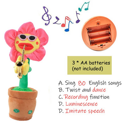 2023. aasta jõulud tantsiv kaktus Electron Palus mänguasi Pehme plüüsis nukk beebikaktus, mis võib laulda ja tantsida sünnipäevakingitus