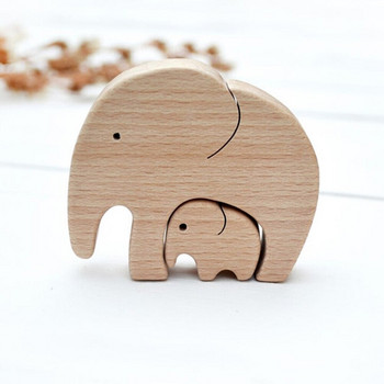 Детска спалня Сладка дървена статуя на слон Орнамент за мебелен декор Играчка Слон Семейна декорация Занаяти