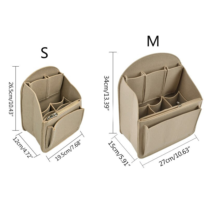 Филцова чанта Раница Вложка Чанти за съхранение Органайзер за пътуване Вложка Козметична чанта с множество джобове Ученическа раница Подплата Чанта
