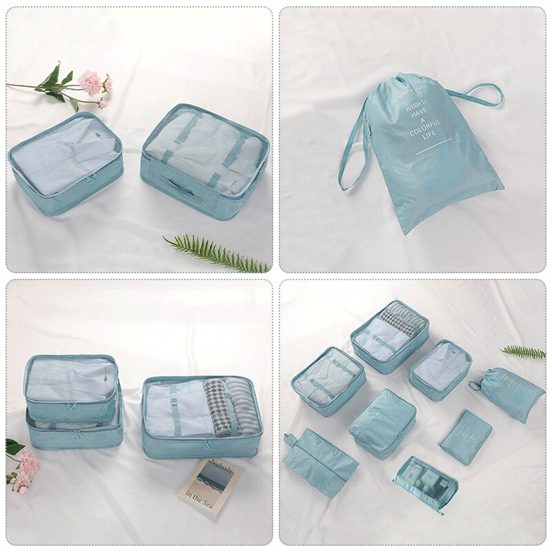 8TK komplekt Korralduskotid reisikorraldajate jaoks Kotid Aksessuaarid Pagasikohvri Korraldaja Veekindel pesukott Riiete panipaik