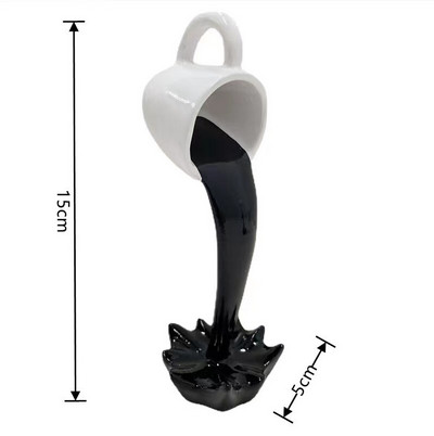 Plaukiojantis išsiliejantis kavos puodelis Skulptūra Virtuvės dekoravimas Išsiliejantis stebuklingas purslas Kūrybinis darbastalio dekoras Namų dekoravimas