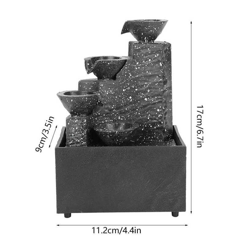 Ornament de birou Mod de încărcare USB Fântână de apă Fântână de birou Artizanat potrivit pentru interior, birou, dormitor, cameră de învățare, ceainic