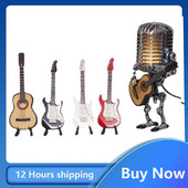 Dropship Vintage Mikrofon Robotlámpa Gitár Asztali LED lámpa Fény Vintage Miniatűr Kézműves Világítás Iroda Lakásdekoráció