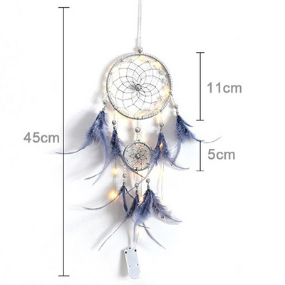 Svajonių gaudyklė su šviesa arba be jo Kūrybingas natūralus nulaužtas gyvybės medžio plunksnas Aukštos klasės namų papuošalai Svajonių gaudyklės dekoras