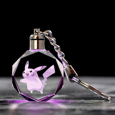 Populaarne Crystal Anime Figuuriga võtmehoidja Multifilmi Poke Ball Monsters Klaasist võtmehoidja Jõulu sünnipäevakingitused lastele