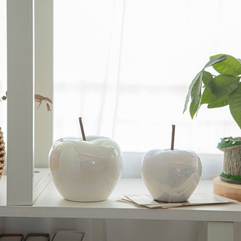 Модерни минималистични светодиодни полупрозрачни ябълкови декорации Занаяти Всекидневна Шкаф за вино Домашни керамични плодове Настолни орнаменти