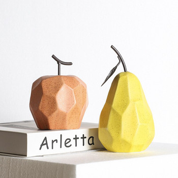 Nordic sculpture Εσωτερικά αξεσουάρ γραφείου γραφείου για διακοσμητικές φιγούρες σπιτιού κεραμική διακόσμηση αφηρημένη Φρούτα μήλο αχλάδι Στολίδια