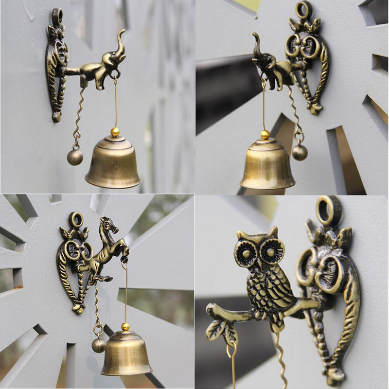 Senovinis metalinių durų varpas Parduotuvė Sėkmės Knocker Windchime Pakabinamas papuošalas kambariui Sodo parduotuvė Priekinio įėjimo dovana
