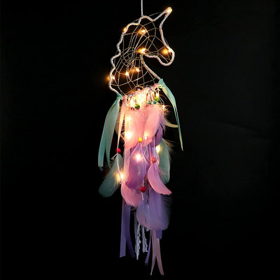 Ükssarviku unenäopüüdja Boho tüdrukute kawaii toakaunistus Jõulud Kodusein Roosa Unenäopüüdja Kaunistus Magamistoa Lasteaia Kingitus beebile