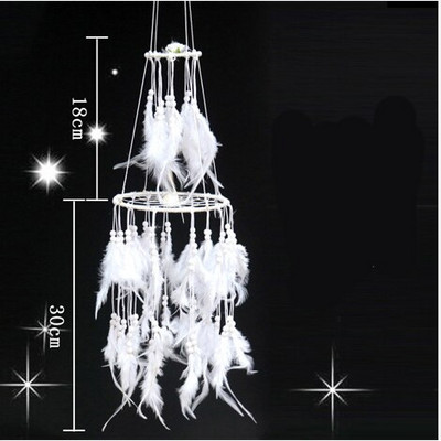 Atrapator de Vise Clopote de vant Arta Clopotei Decoratiuni Camera Fetelor Accesorii Pandantiv Dormitor Decorare Dormitor Cadou Pana lucrata manual