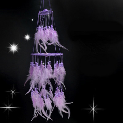 Atrapator de Vise Clopote de vant Arta Clopotei Decoratiuni Camera Fetelor Accesorii Pandantiv Dormitor Decorare Dormitor Cadou Pana lucrata manual