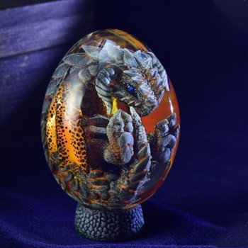 Прозрачно драконово яйце Лава Динозавър Смола Ембрион Яйце Подарък Декоративна колекция Сувенирни фигури Скулптура Огнен Дракон Виверна