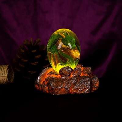 Skaidrus drakono kiaušinis, lava, dinozaurų derva, embrionas, kiaušinių dovana, dekoratyvinė kolekcija, suvenyrinės figūrėlės skulptūra ugnies drakonas Wyvern