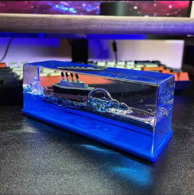 Croaziera Fluid Lichid Clepsidra Miniatura Accesorii Decorare Acasa Nava Peisaj Maritim Ornament Birou Sufragerie Decor Desktop