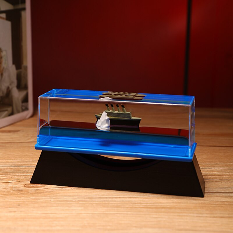 Croaziera Fluid Lichid Clepsidra Miniatura Accesorii Decorare Acasa Nava Peisaj Maritim Ornament Birou Sufragerie Decor Desktop