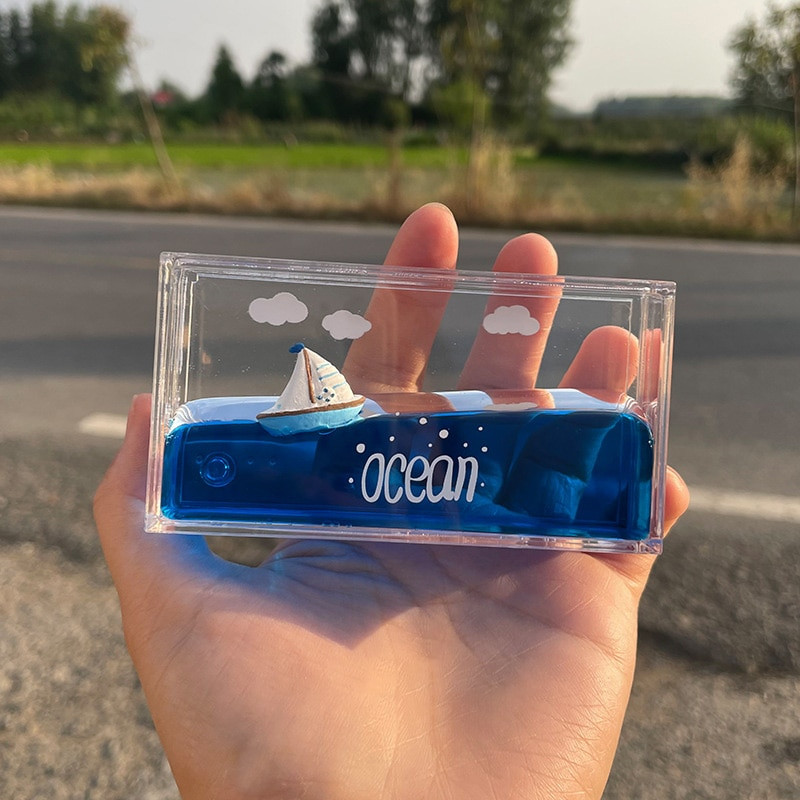 Croaziera Fluid Lichid Clepsidra Miniatura Accesorii Decorare Acasa Nava Peisaj Maritim Ornament Birou Sufragerie Decor Desktop