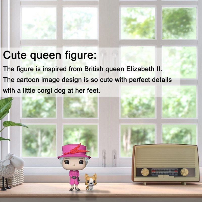 Brit királynő figura babadísz II. Erzsébet brit királynő és Corgi baba kollekció díszítése Kirky ajándéktárgyakkal