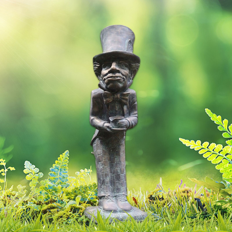 Alice Csodaországban Kerti díszek Tündérgyanta Alice Fehér Nyúl Mad Hatter Cheshire Cat figura Kerti szobor az udvarra