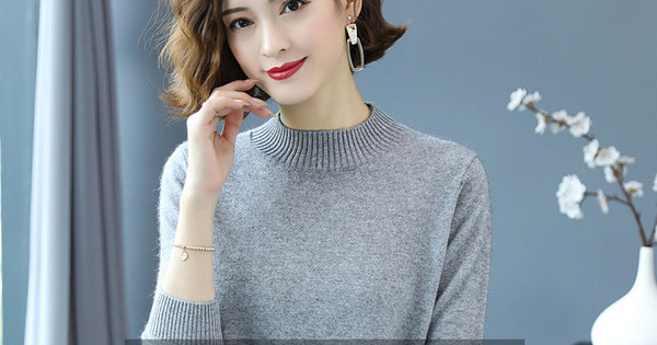 Pulover de dama cu model curat din tricot subtire