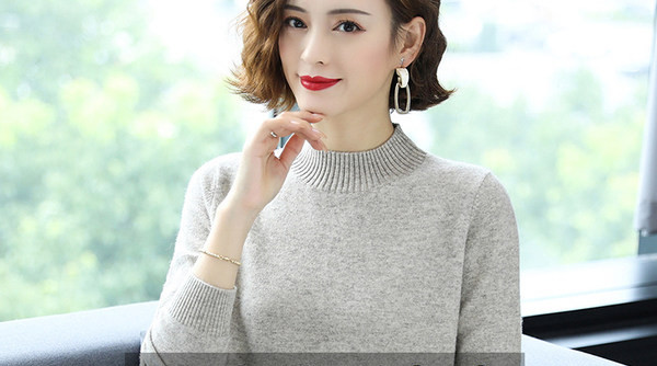 Pulover de dama cu model curat din tricot subtire