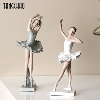 TANGCHAO Статуя на балетно момиче в скандинавски стил Креативен домашен декор Балетни фигурки от смола за декорация на домашна стая Подарък за приятелка
