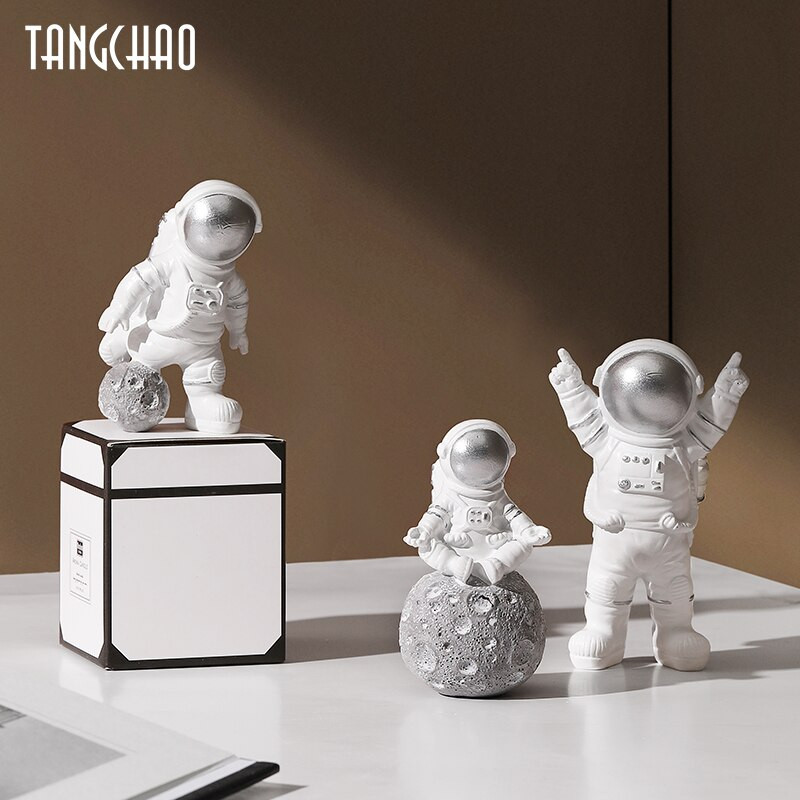 3db északi űrhajós figurák gyanta szobor modern lakberendezés miniatűr asztali díszek űrhajós figura lakberendezés