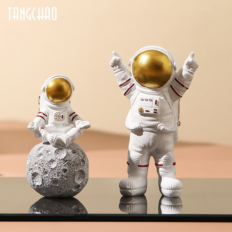 3db északi űrhajós figurák gyanta szobor modern lakberendezés miniatűr asztali díszek űrhajós figura lakberendezés