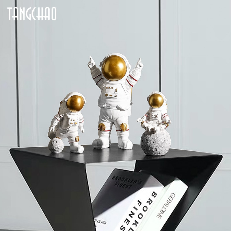 3db északi űrhajós figurák gyanta szobor modern lakberendezés miniatűr asztali díszek űrhajós figura lakberendezés