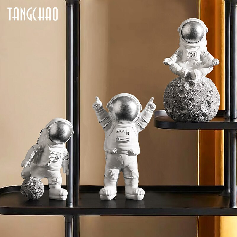 3db északi űrhajós figurák gyanta szobor modern lakberendezés miniatűr asztali díszek űrhajós figura lakberendezés