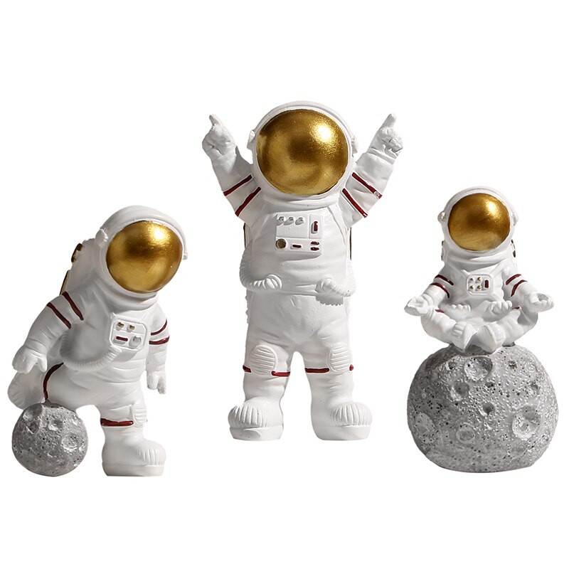 3db északi űrhajós figurák gyanta szobor modern lakberendezés miniatűr asztali díszek űrhajós figura lakberendezés