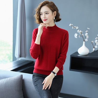 Κομψό γυναικείο πουλόβερ με ψηλό γιακά