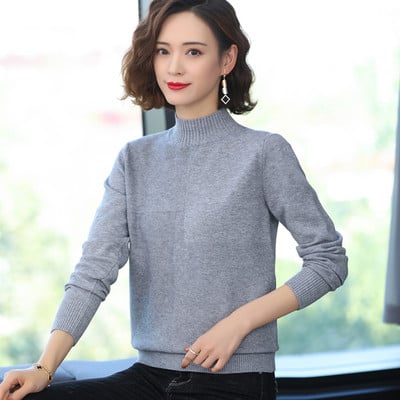 Κομψό γυναικείο πουλόβερ με ψηλό γιακά