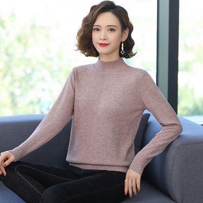 Κομψό γυναικείο πουλόβερ με ψηλό γιακά