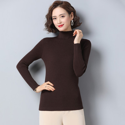 Μονόχρωμο μακρυμάνικο πουλόβερ για γυναίκες