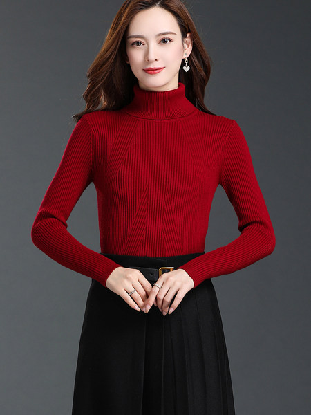 Καθημερινό πουλόβερ με ψηλό γιακά