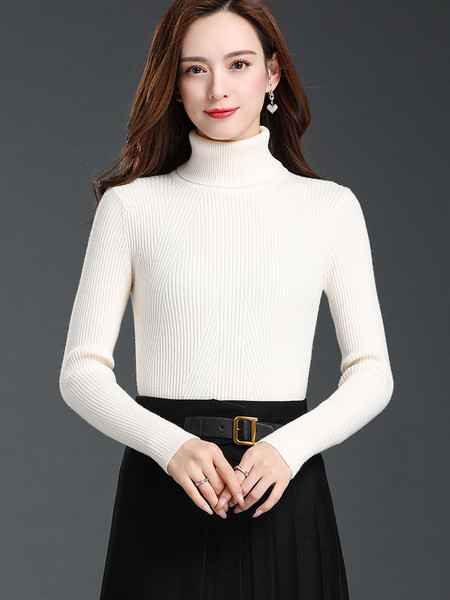 Καθημερινό πουλόβερ με ψηλό γιακά