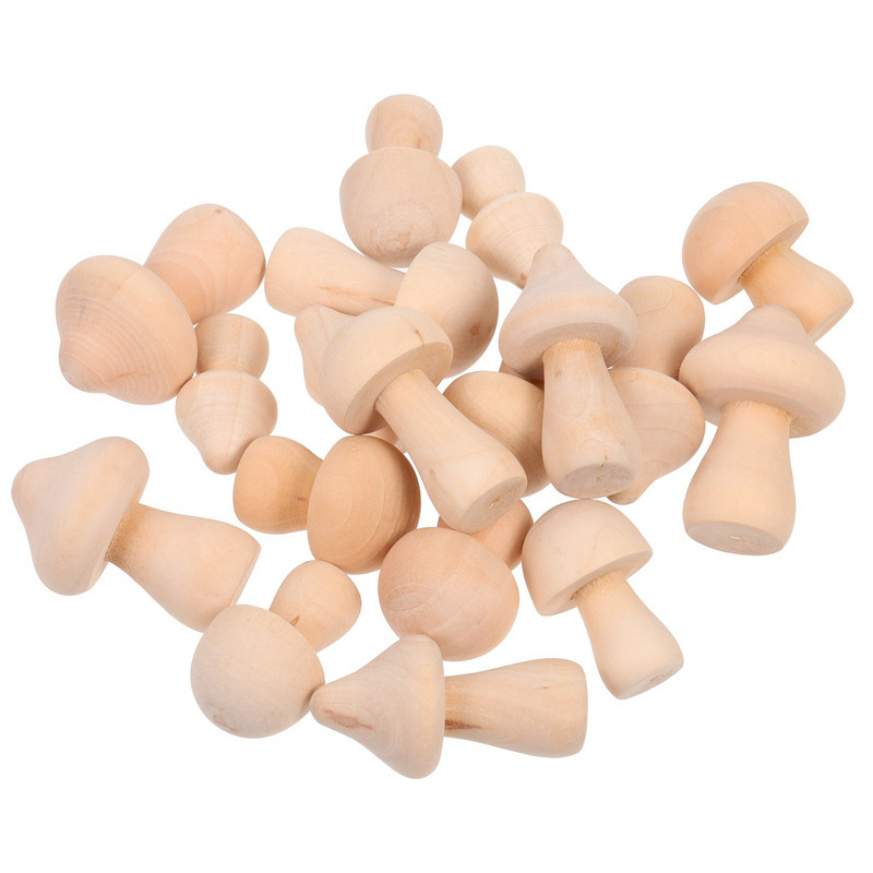 18 buc. Ciuperci mici creative împodobesc ciuperci din lemn neterminate pentru copii