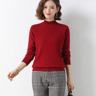 Pulover de dama toamna-iarna cu guler inalt in mai multe culori